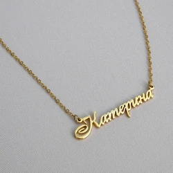 Custom Russian Name Necklace Women Girl Jewelry Personalized Gold Color Stainless Steel Cyrillic Ukrainian Nameplate Necklace