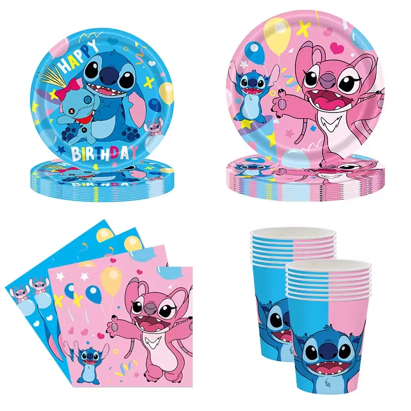 

Disney Stitch Mickey Minnie Mickey Mouse Theme Party Cutlery Set Children's Party Disposable Cutlery Baby Shower Decoration
