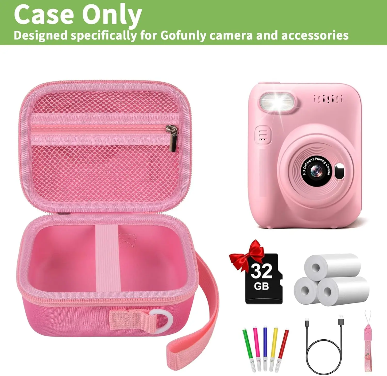 (Box Only) Kids Instant Print Camera Case Compatible with Gofunly Camera, Digital Camera Bag for Esoxoffore/ for LETSHAHA