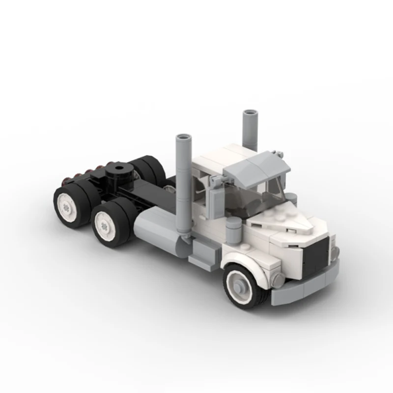 City Car Model MOC Building Bricks American Semi Traction Truck V2 Modular Technology Children Holiday Gifts Assemble Toys Suit