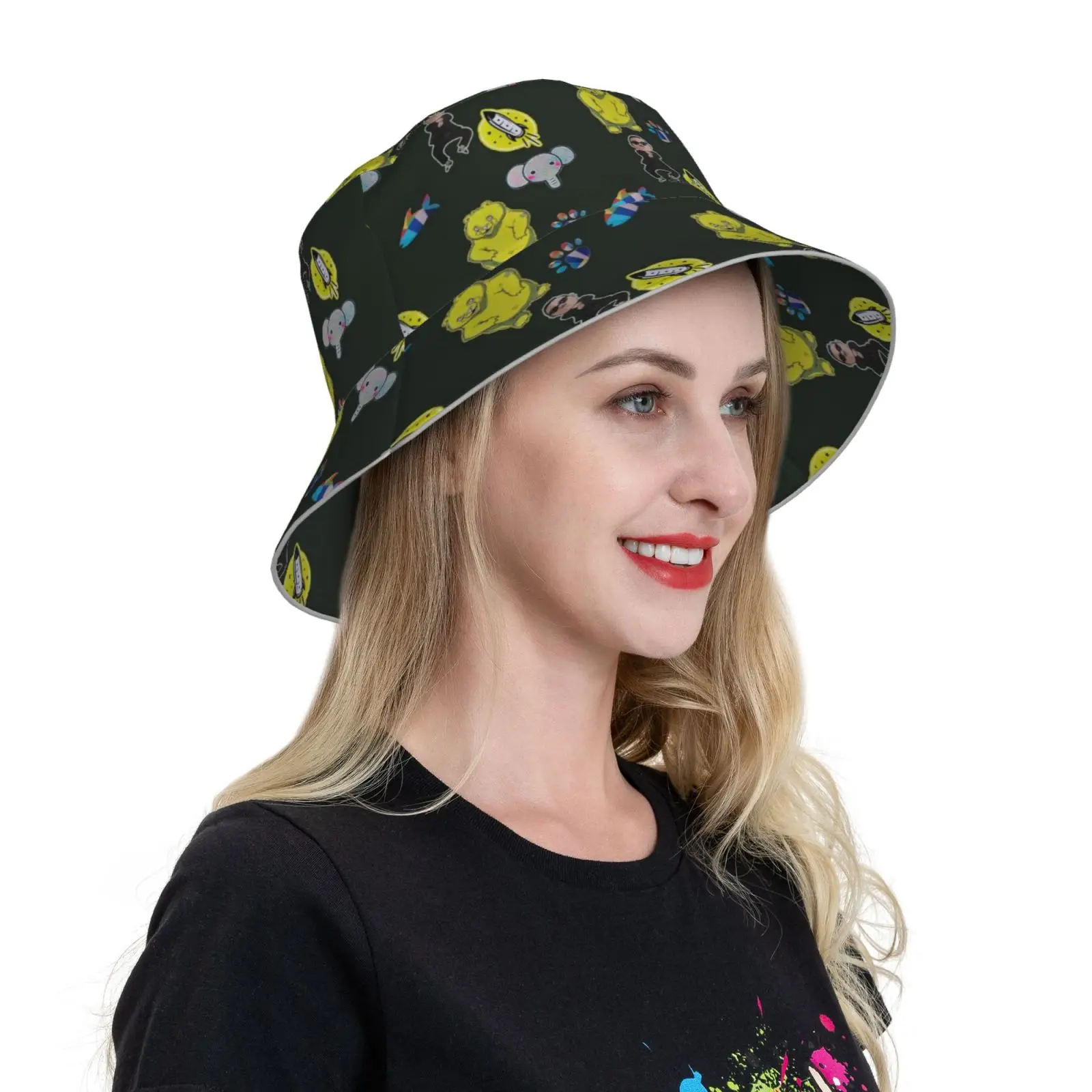 Golden Cat Bucket Hat Fashion Soft Personalized Pattern Gift Cap Moonshell Knots Dots Collection Neo Knots Dana Kester Mccabe