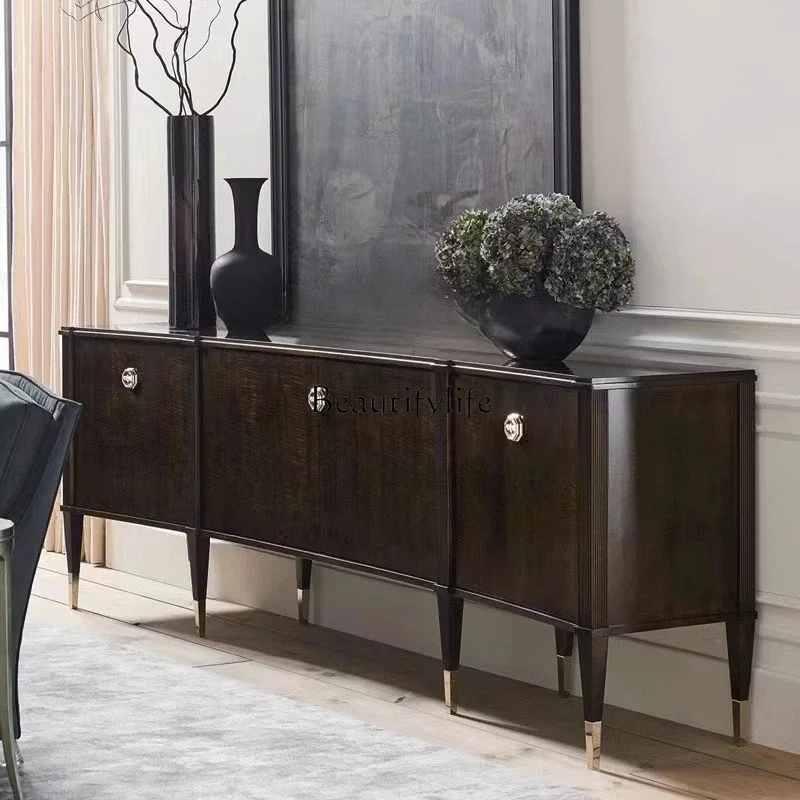 LCustomized الأمريكية الحديثة ما بعد الحداثة الخفيفة الفاخرة الصلبة الخشب تلفزيون خزانة مدخل الموسعة الخشب الصلب