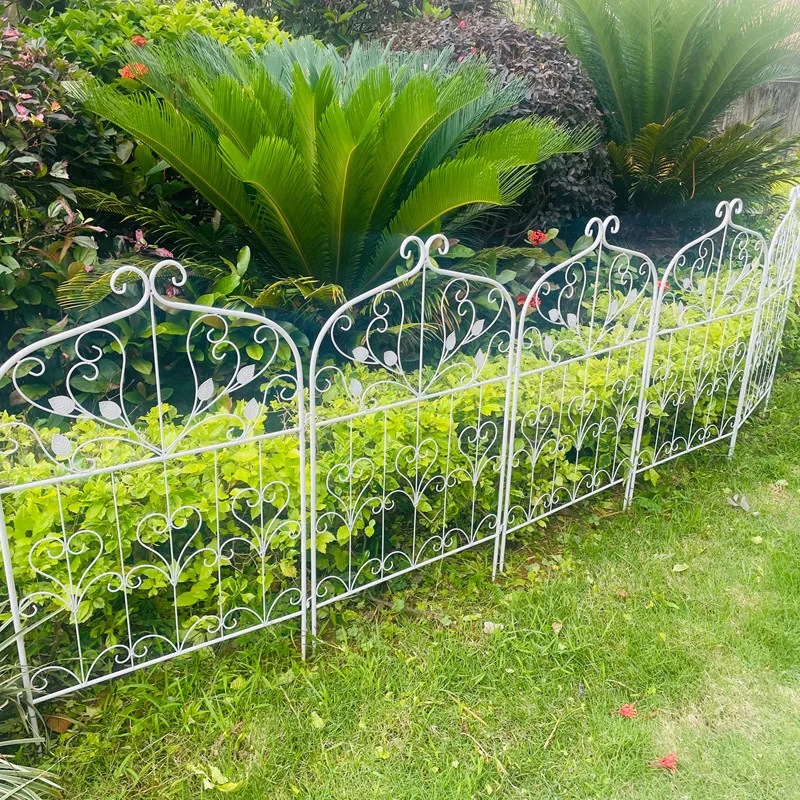 Vintage Iron Garden Fencing for Yard Decor Rustproof Small Border Edging Courtyard Flower Bed Fencing Patio Landscape Barrier