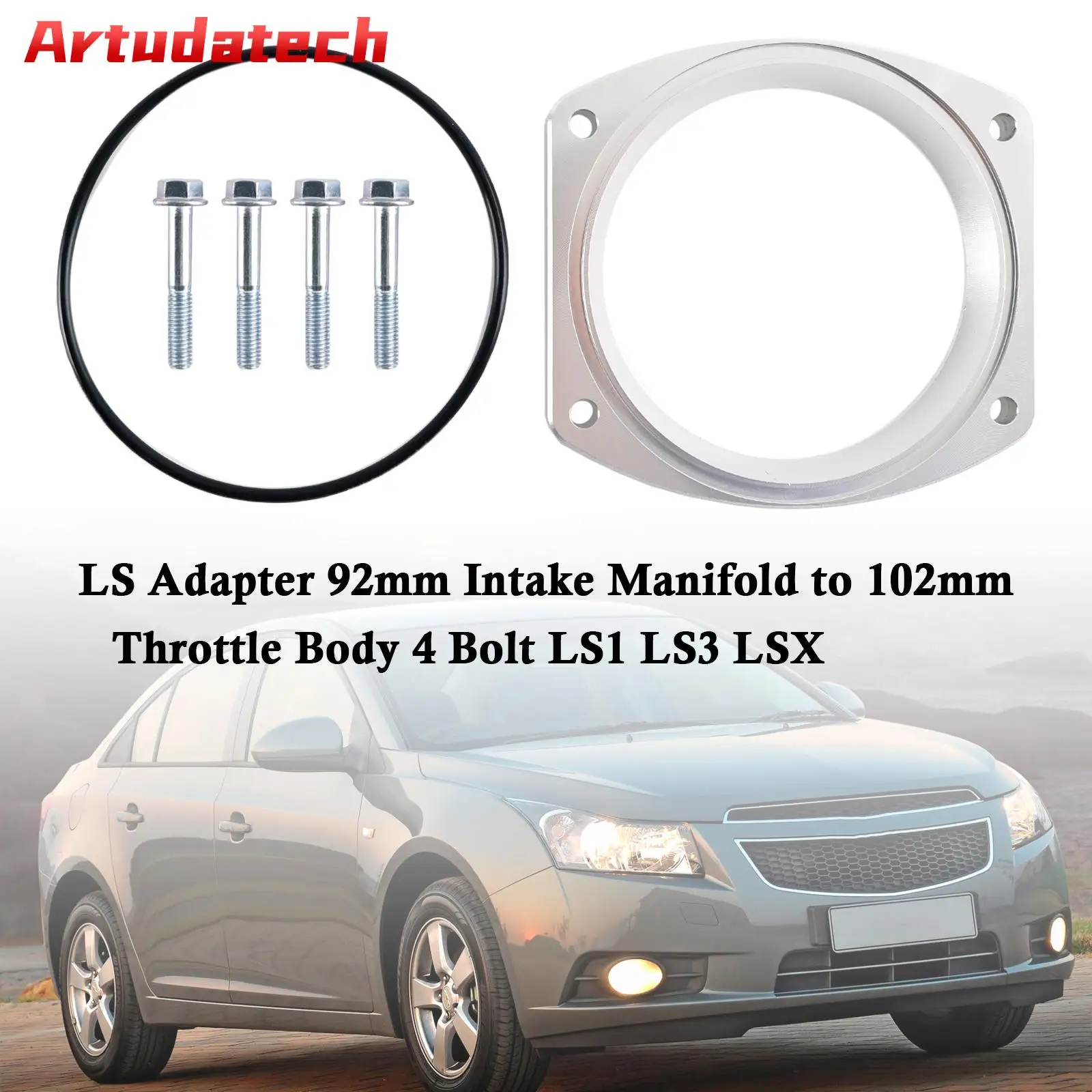 

Artudatech 551517 Адаптер LS Впускной коллектор 92 мм до корпуса дроссельной заслонки 102 мм, 4 болта LS1 LS3 LSX