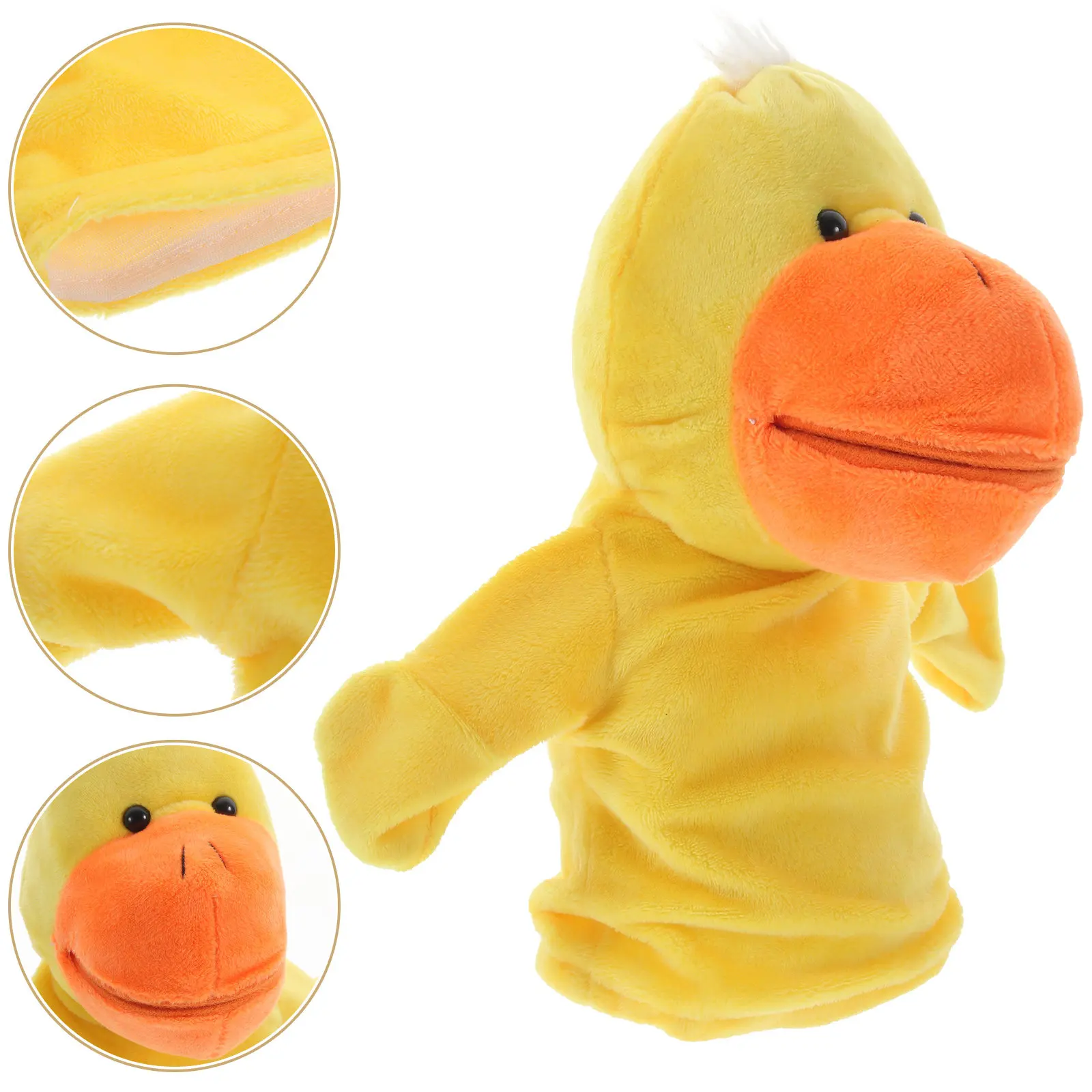 

Duck Shaped Hand Puppet Soft Huggable Material Comfortable Touch Storytelling Educational Baby Pacifying Interactive Role Play