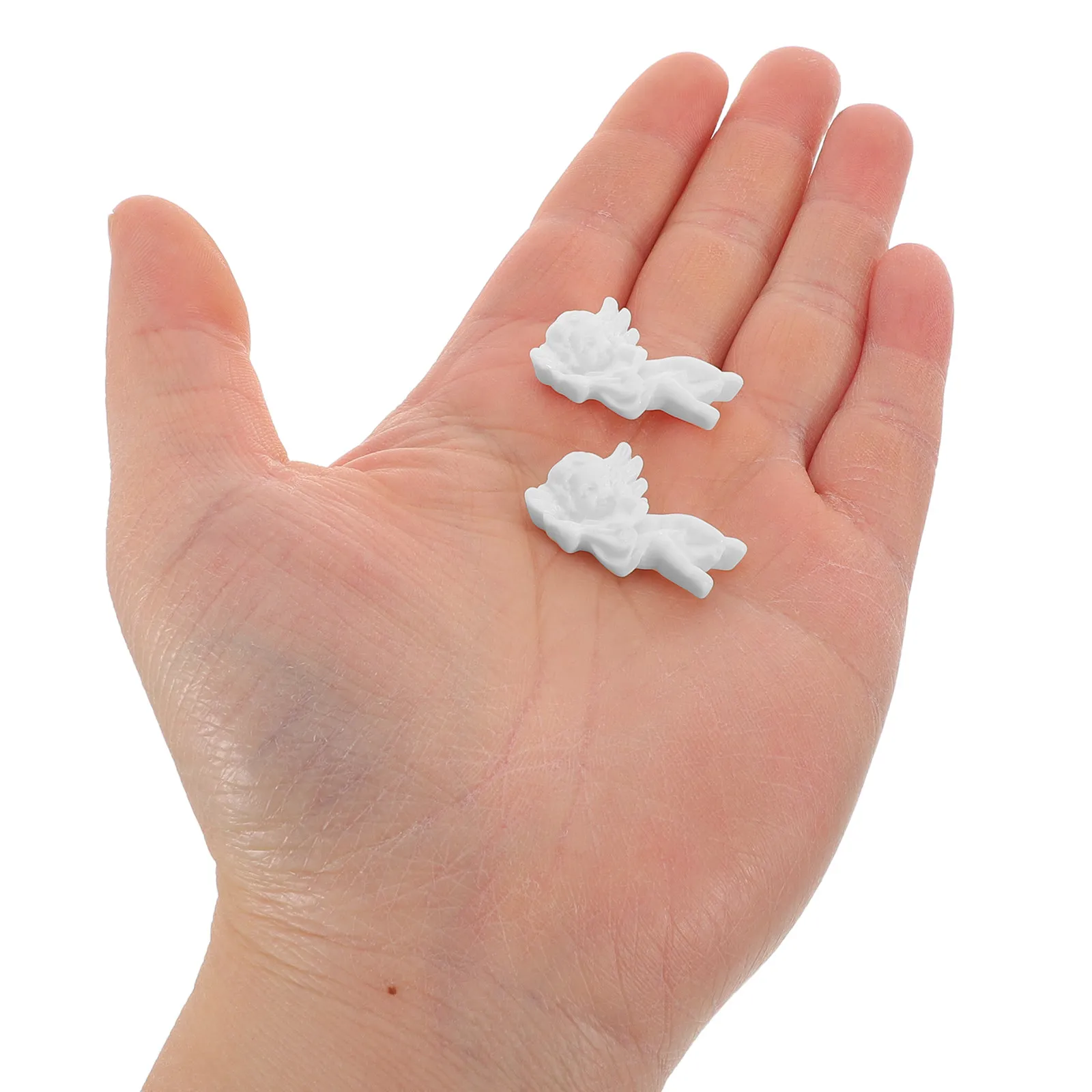 

100Pcs Resin Angel Miniature Charms Flatback Christmas Embellishments Ornaments for DIY Jewelry Making Angel Figure Cake Toppers