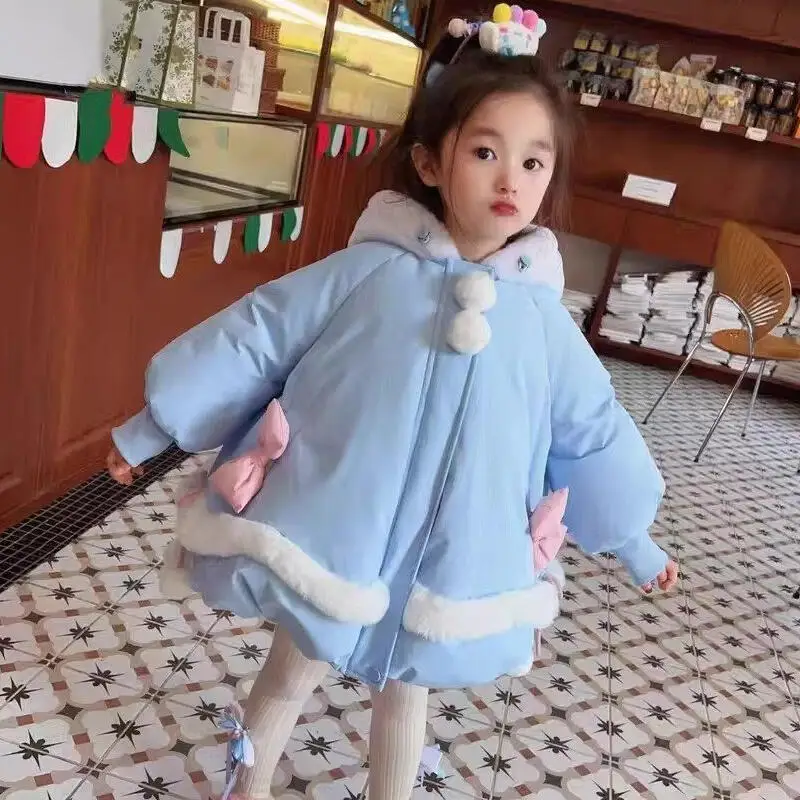 

Girls Cinnamoroll Cotton Jacket Sanrio Winter New Cartoon Anime Fashion Sweet Warm Coat Kawaii Soft Comfort Tops Children's Gift