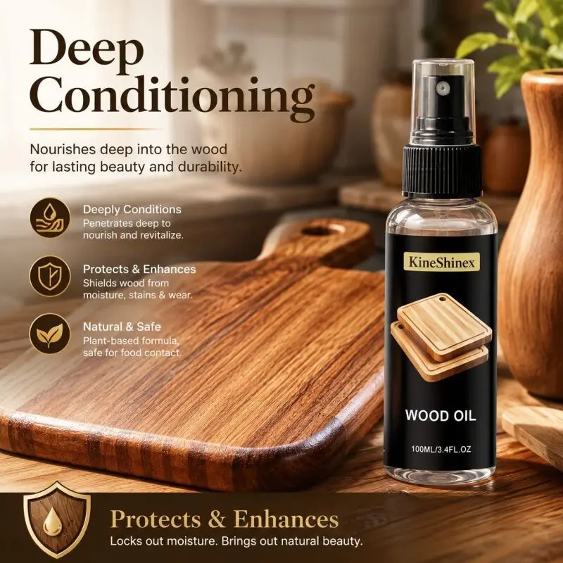Nourishing Food Grade Wood Oil Spray Anti Crack Anti Mildew Bright Care Wax Oil Solid Wood Cutlery Tableware Daily Maintenance