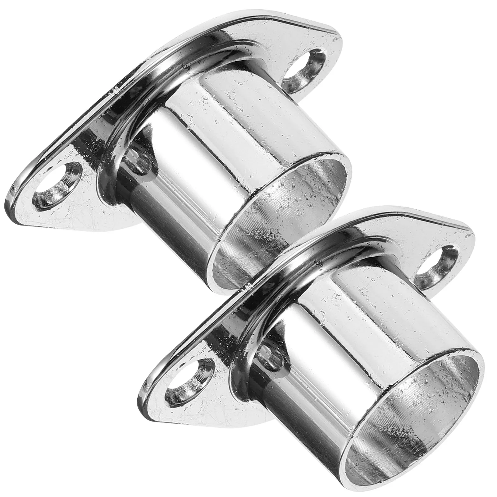 

2pcs Zinc Alloy Closet Rod Brackets Heavy Duty Diamond Flange Mounting Clothes Socket Holder End Supports