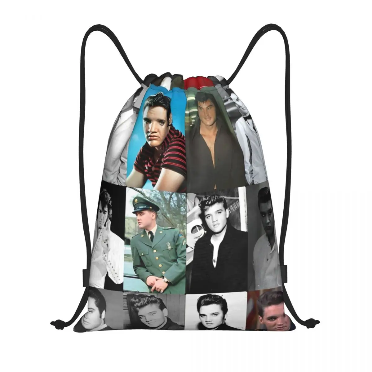 E-Elvis Presley Drawstring Bags Sports Backpack Gym Sackpack String Bags for Exercise