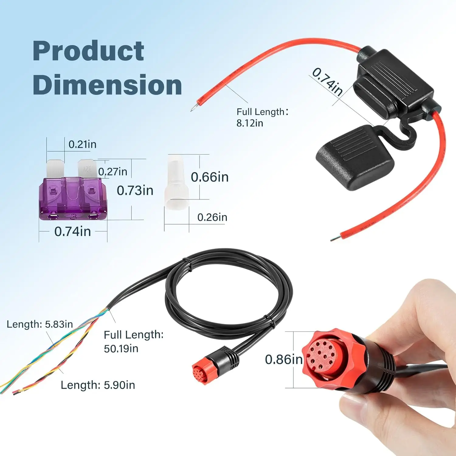 MX 000-0127-49 PC-30-RS422 Power Cable Replace for Lowrance Hds Series Elite Hook 4 Chirp, Red, Dual RS-422 Communication Ports