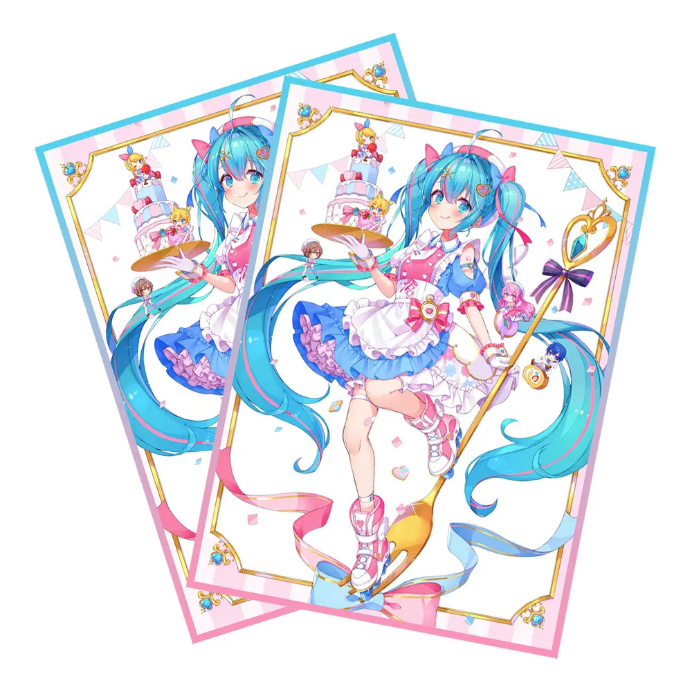 

Держатель для карт Hatsune Miku 66x91 мм, защитный чехол для коллекционных карт PTCG/DTCG, аниме, мультфильм, игра, 60 шт.