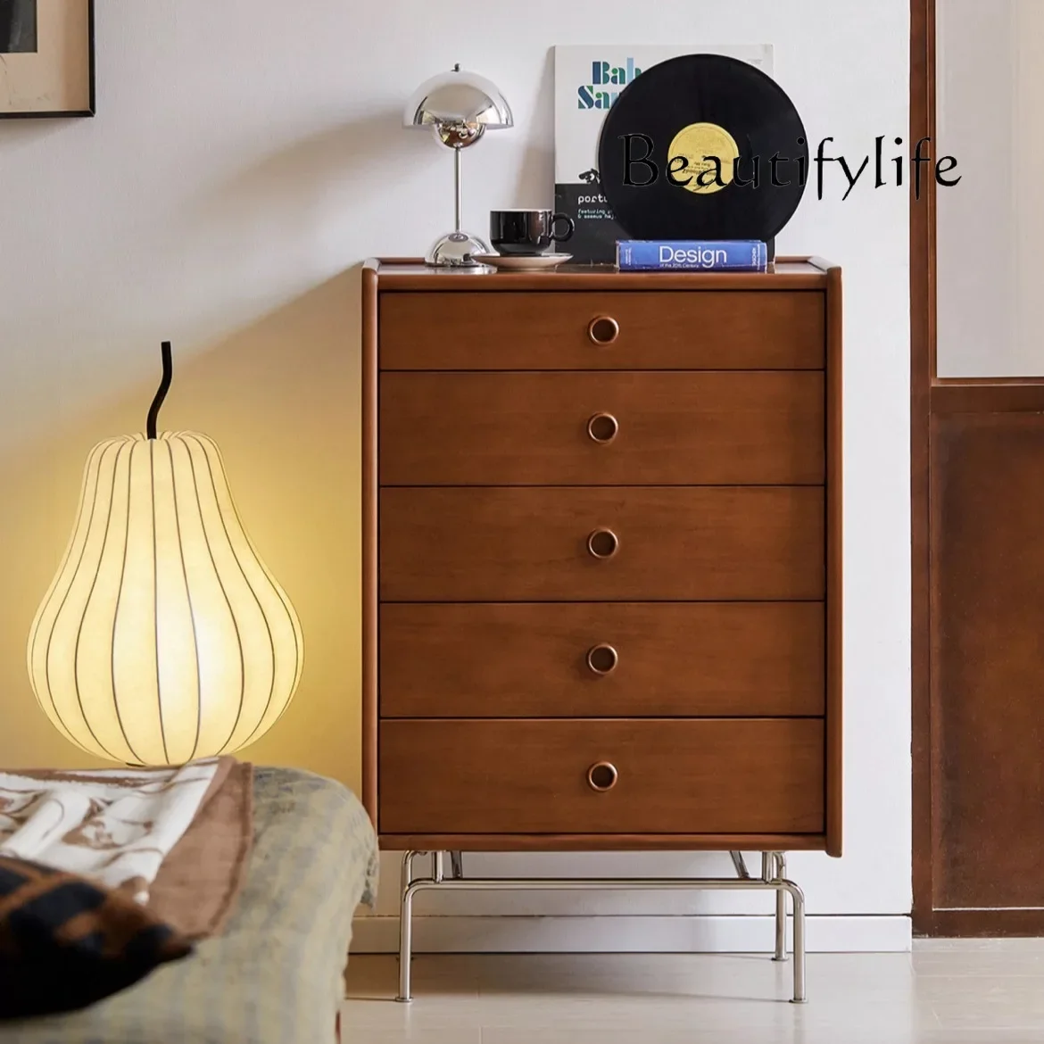 

X36 Nordic Solid Wood 569 Chest Cabinet Storage Side Cabinet Living Room Bedroom Storage Drawer Light Luxury Simple Modern