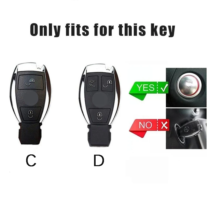 Zinc Alloy Car Remote Key Fob Case Cover Shell Keychain For Mercedes Benz A C E S G Class GLA CLA GLK GLC W204 463 176 251 205