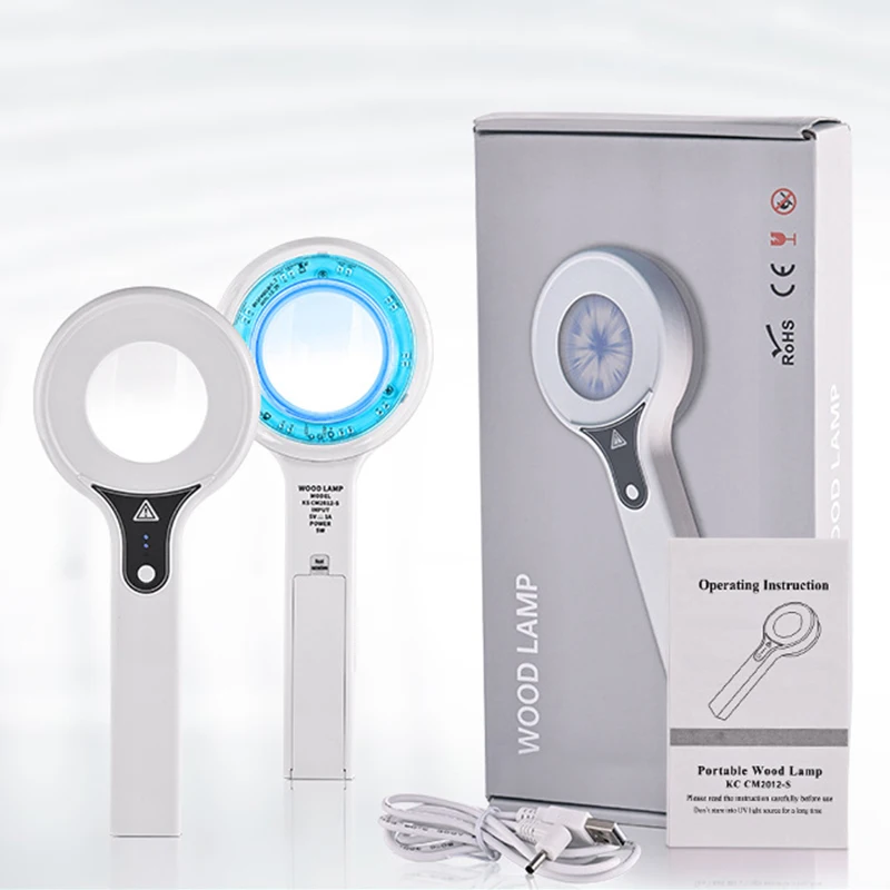 

Portable Blue LED Cold Light Skin Analyzer With 8 Times Magnification Effect Skin Analysis Detection Personal Care