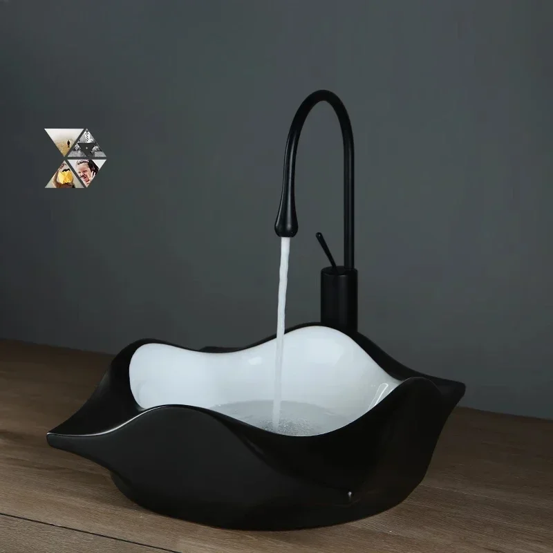 Nordic square wave ceramic washbasin toilet basin wash basin