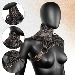 Chal de armadura vikingo Medieval para mujer, bufanda de cuero PU, Punk, gótico, caballero, capa de Halloween, fiesta de graduación, accesorios de Cosplay