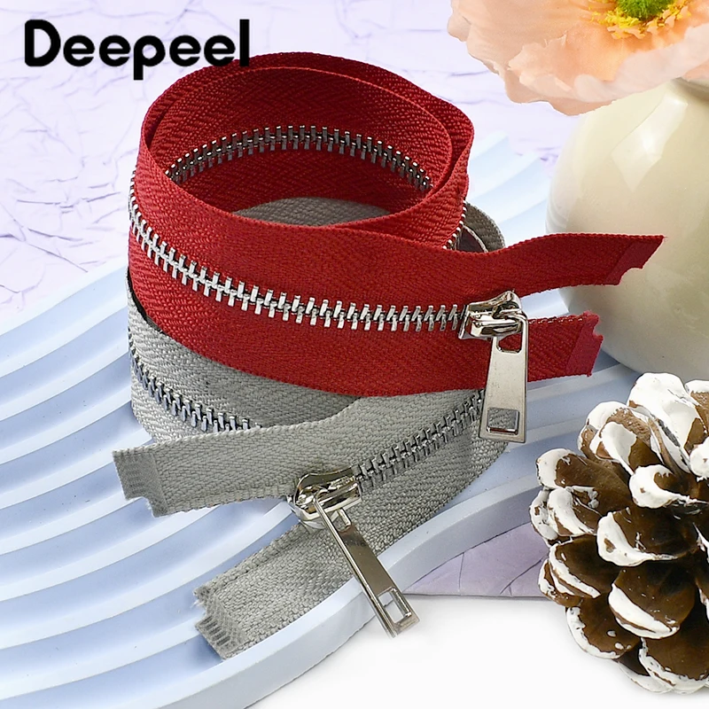 

10/30Pcs 5# Metal Zippers 40-80cm Open-End Zipper Clothes Jacket Zips Luggage Replace Zip Repair Kits Bags Sewing Accessories