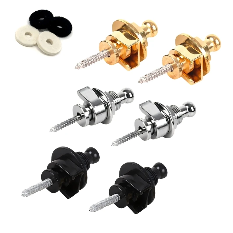 

Metal Guitar Pins Strap Accessories Strap Lock Buttons Metal Texture for Guitar