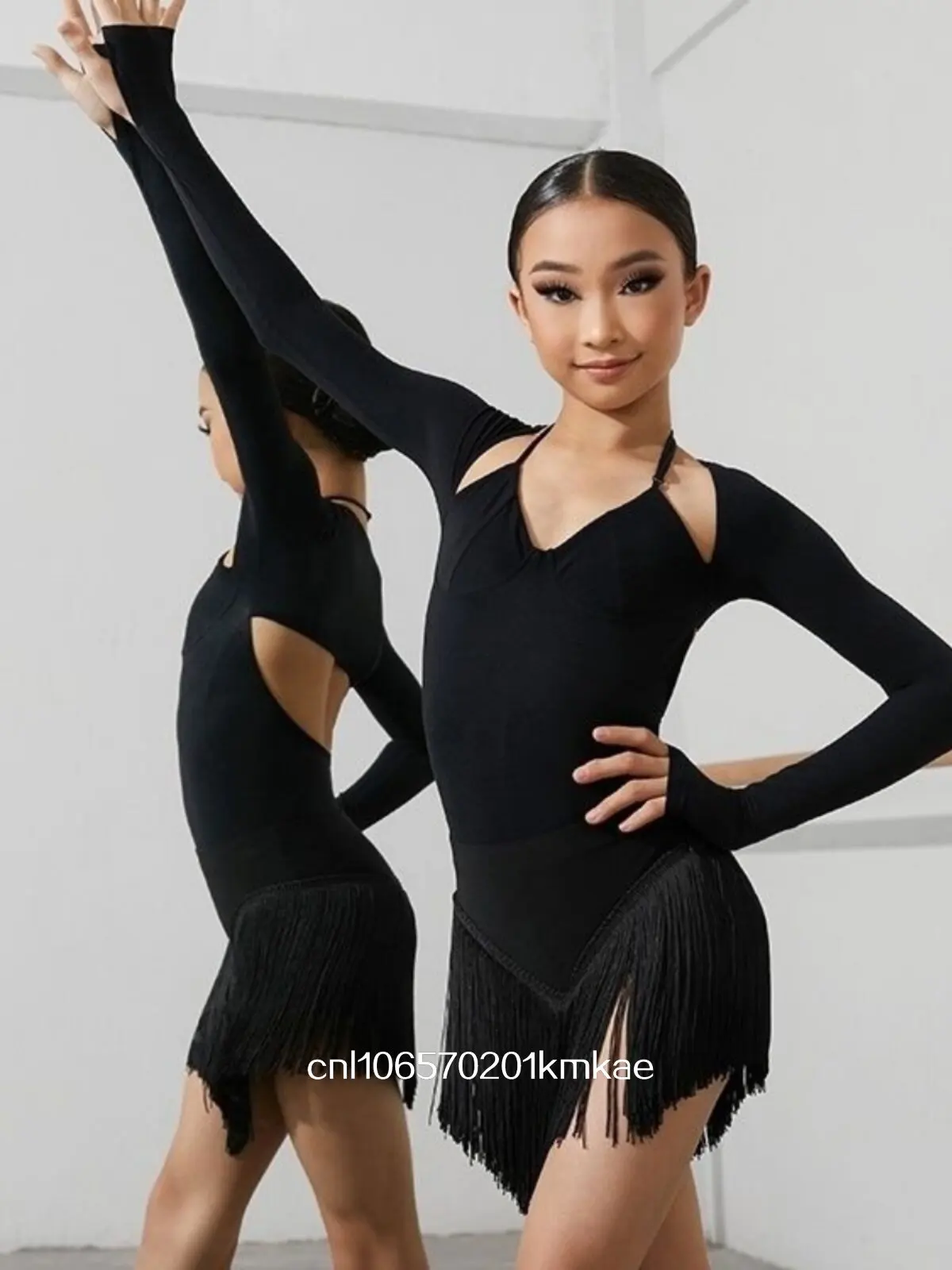 s-dance-wear-for-rumba-chacha-latin-dance-body-top-for-girls-long-sleeves-stylish-fashion-kid's-dance-wear-for-rumba-chacha