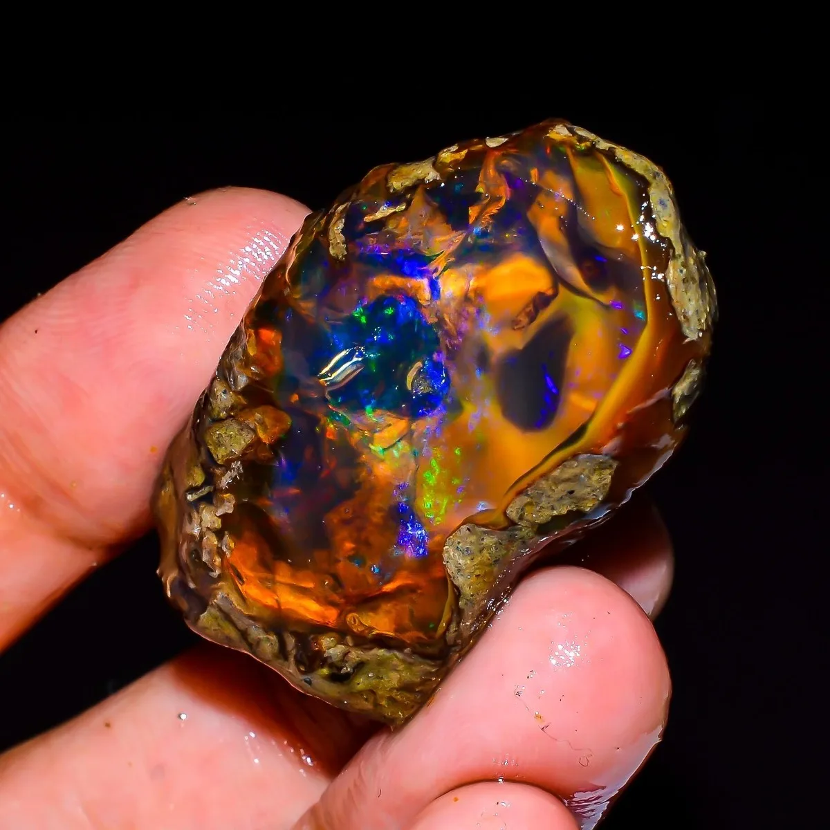 Natural Ethiopian Opal Rough Raw 25-80CT Fire Gemstone Jewelry Making Collector Randomly Selected One