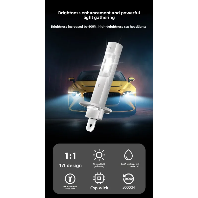 

Новая популярная автомобильная светодиодная фара H1 Mini in-line 1:1 Design Highlight Светодиодная фара Прямые продажи с фабрики