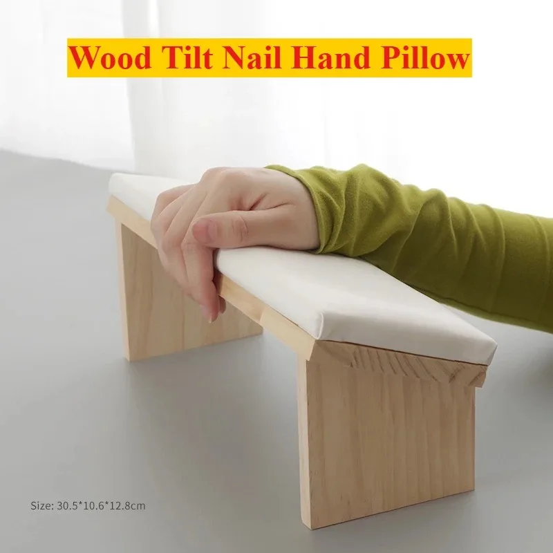 5 ألوان إمالة الخشب مسمار وسادة اليد وسادة اثنين الأيدي مسمار الفن وسادة اليد المحمولة اليد الراحة ل صالونات مانيكير أدوات جديد #3