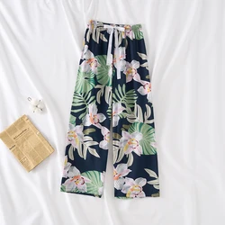 Women Bowknot Pajamas Casual Pants Loose Wide Leg Cozy Pants Sweatpants Summer Beach Pants