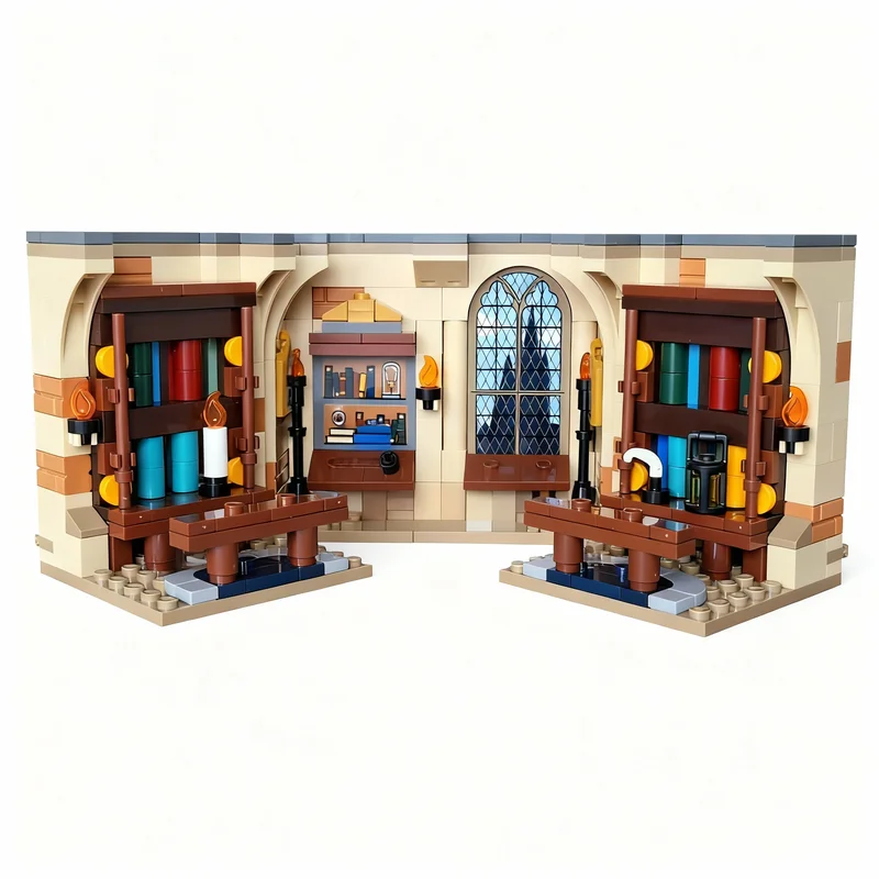 387pcs MOC Harry Hogwarts Library Modular 25 Model Building Blocks Christmas Gift Toy Architecture Birthday Idea Education Brick