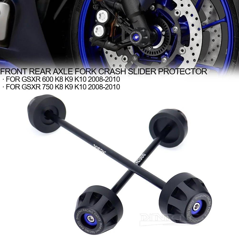 For SUZUKI GSXR600 GSXR750 K8 K9 K10 Rear Front Axle Fork Crash Slider Motorbike Wheel Protector GSX-R 600 750 2008 Accessories