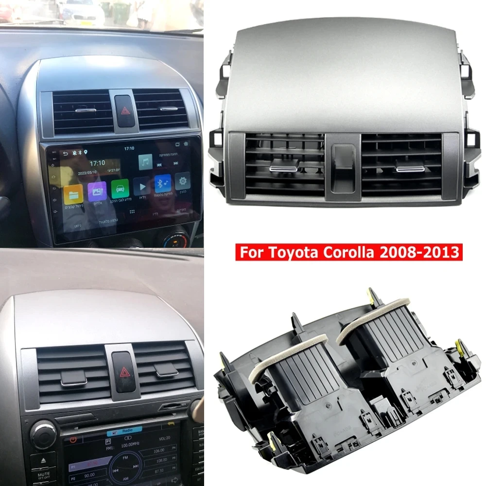 Tomada De Ar Condicionado De Carro para Toyota Corolla 2007-2013, Trim Strip, Painel De Instrumentos Central, Frame De Capa, Acessórios