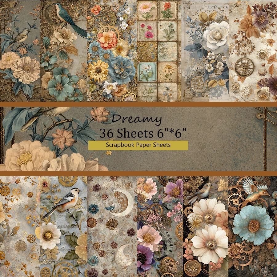 

36 Sheets 6"x6" Scrapbook Paper Pack: Hand-drawn Doodle Patterns for Scrapbooking, Origami & Creative Card Making