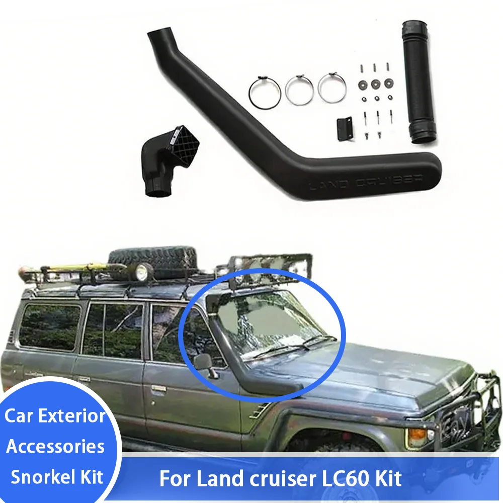 Car Snorkel Air Intake Kit for Toyota Land Cruiser LC60 FJ60 FJ62 1980-1990 4x4 Offroad Wading Air Ram Intake Black