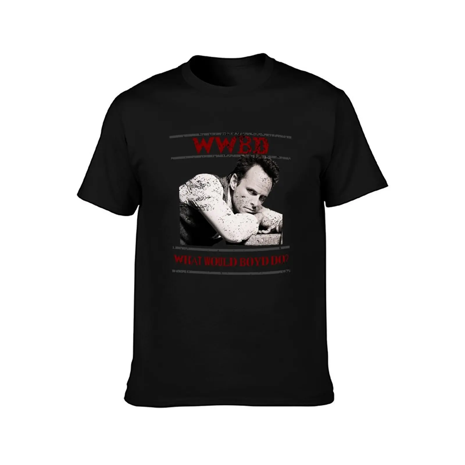 WWBD ماذا سيفعل Boyd Boyd Crowder مبرر تي شيرت أبيض قطن تي شيرت 100% تي شيرت