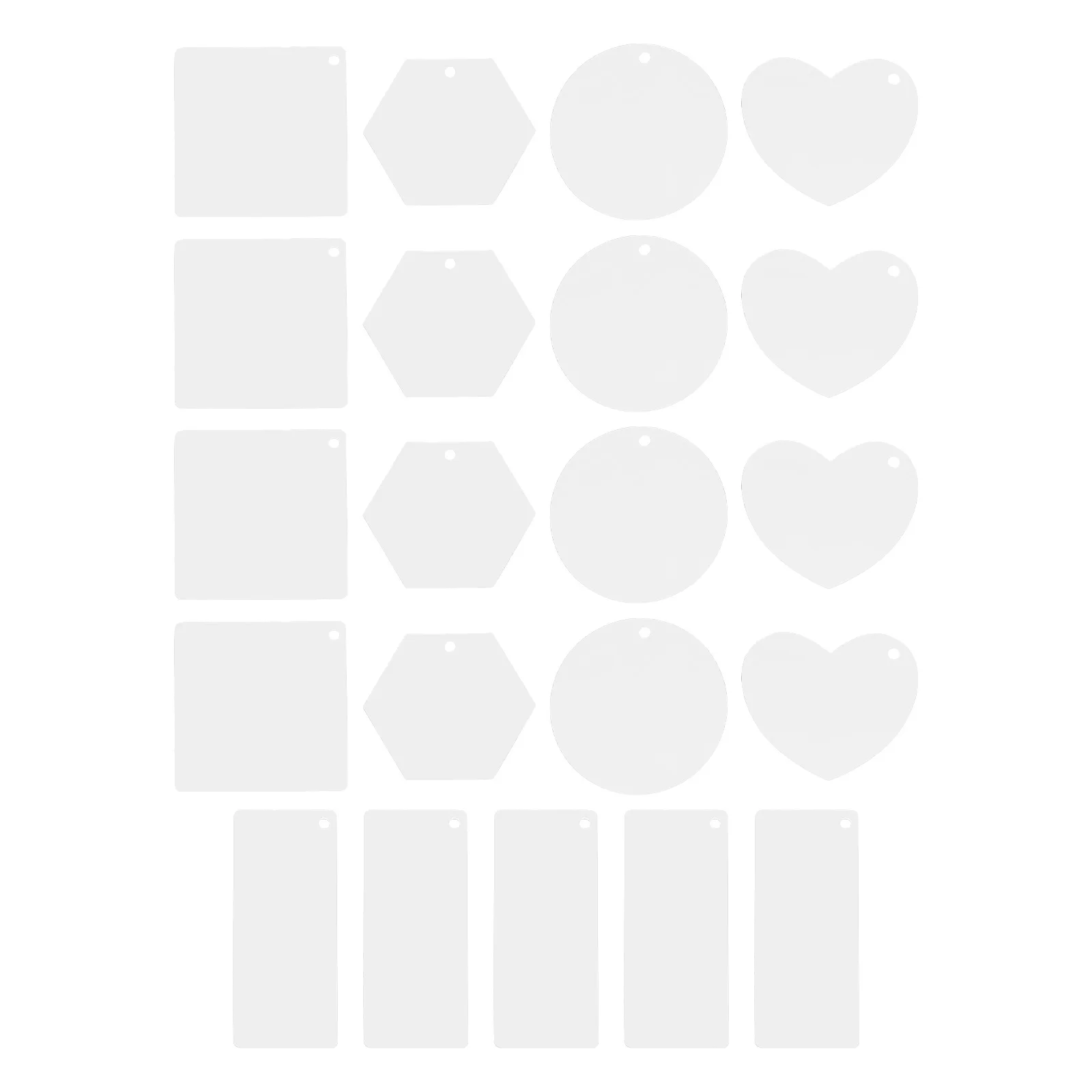 

50pcs Clear Acrylic Keychain Blanks Rectangle Sublimation Diy Craft Pendant For Jewelry Making Name Tags Ornament Bulk Supplies