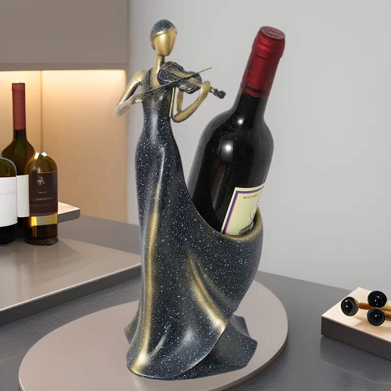 

Violin Wine Bottle Holder Creative Luxury Decor Figurine Modern Home Decor For Living Room Wine Cabinet TV Stand Console Table