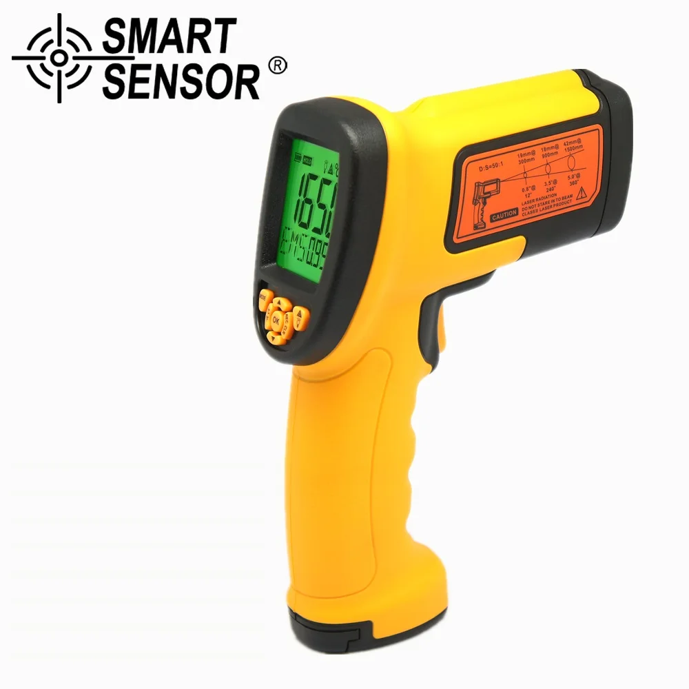 

SMART SENSOR AS882 Infrared Thermometer 1650 Degree Handheld Temperature Measuring Gun for Industrial Use