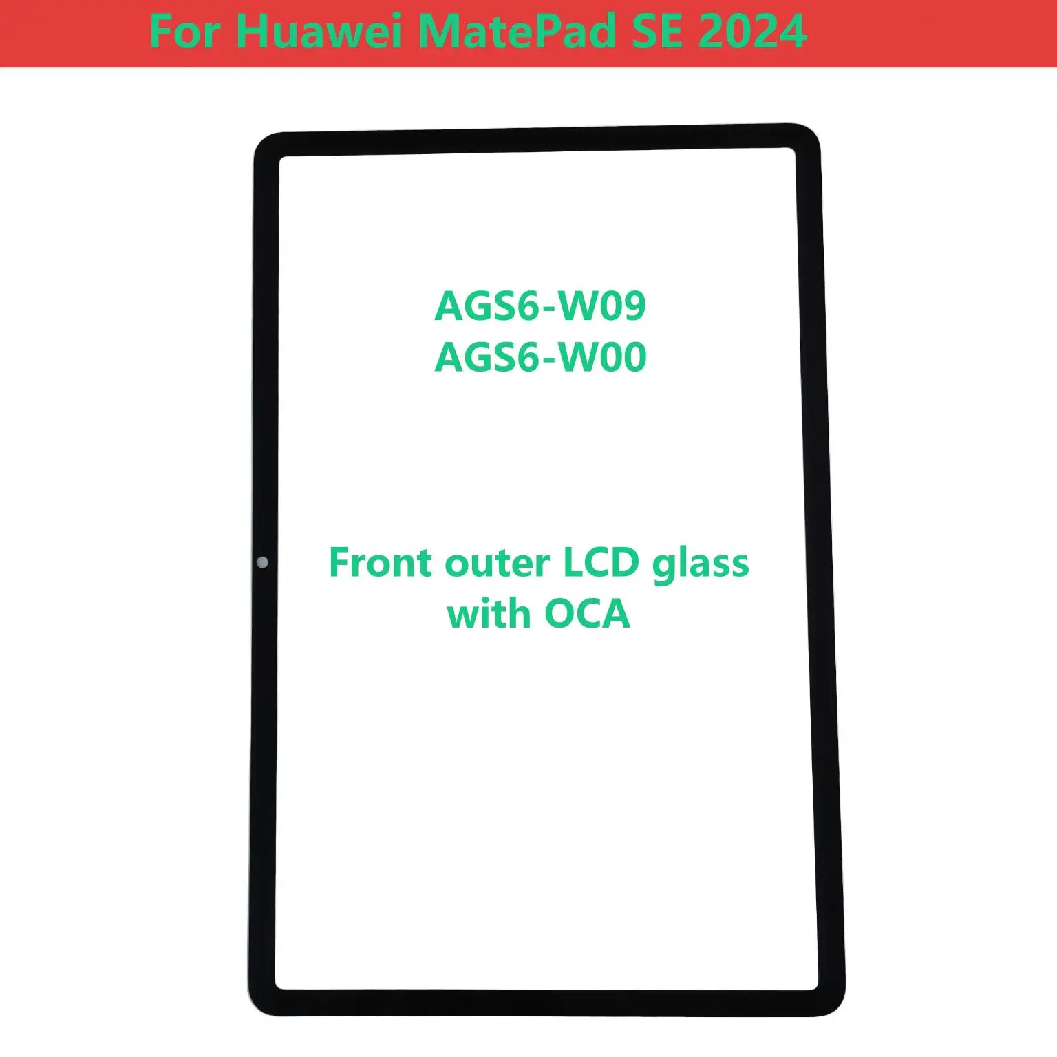 New 11'' LCD Outer Touch Glass Screen For Huawei MatePad SE 2024 AGS6-W09 AGS6-W00 AGS6 Front Glass With OCA