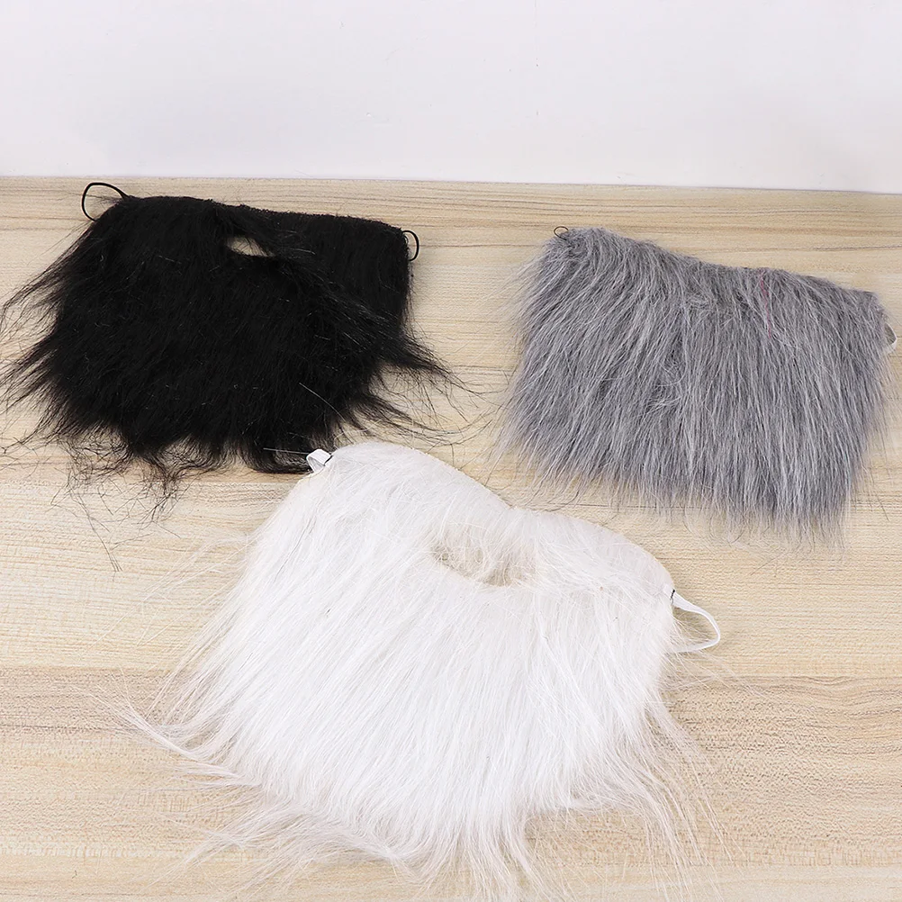 

3pcs Fake Beard Props Cloth Halloween Costume Beards False Decorations Party Accessories Simulated Beards