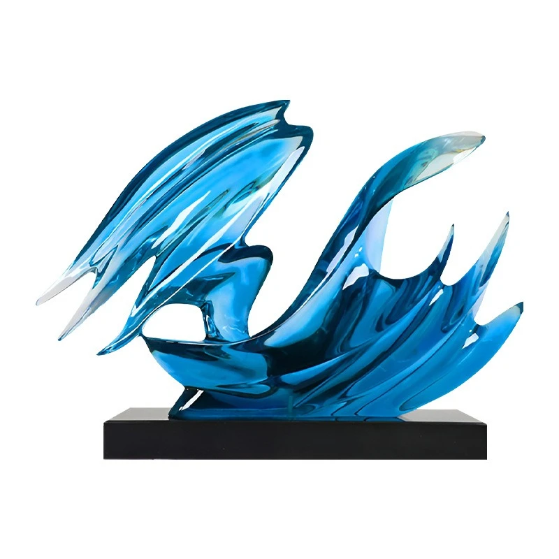 

Modern simple abstract light luxury ornament transparent resin sculpture hotel partition sales office entrance decoration