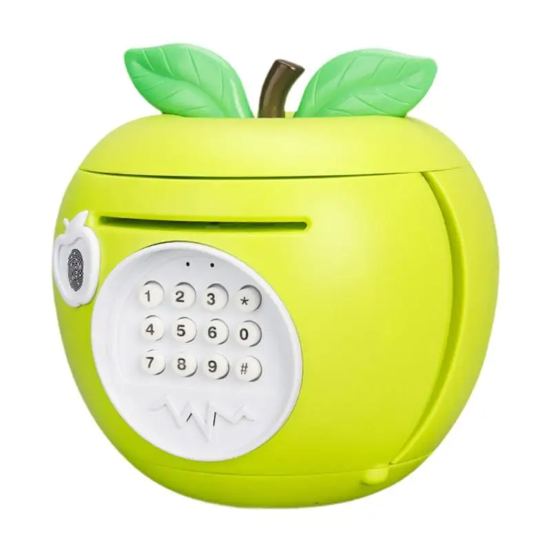 Tirelire en forme de pomme de dessin animé, tirelire compacte et automatique, Pot d'épargne pour cadeau de vacances, pour enfants, garçons et filles