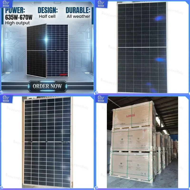 

LONGi Hi-MO9 LR8-66HYD 635W 650W 670W N-type Bifacial Solar Panel High Efficiency Monocrystalline Photovoltaic PV Module for