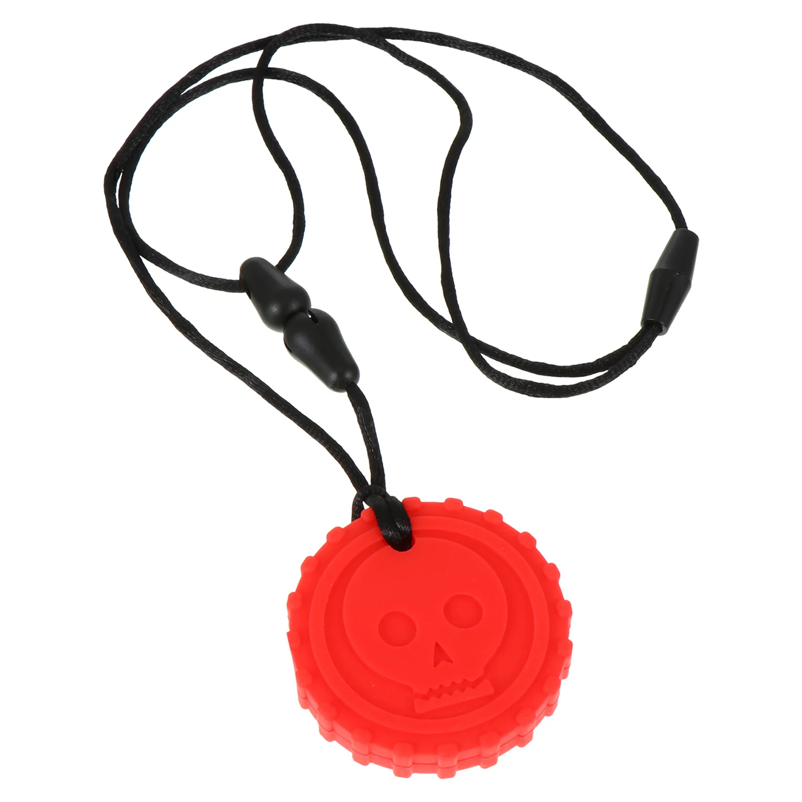 

Skull Teething Necklace for Babies Chewable Molar Pendant Sensory Autism Safe Silicone Baby Jewelry Soothes Teething Pain