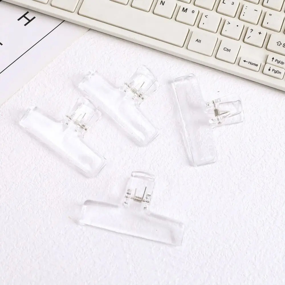 Transparent Korean Dovetail Clamp Office School Test Paper Bookmark Binder Paperclips Memo Clip Page Holder Fixing Clips