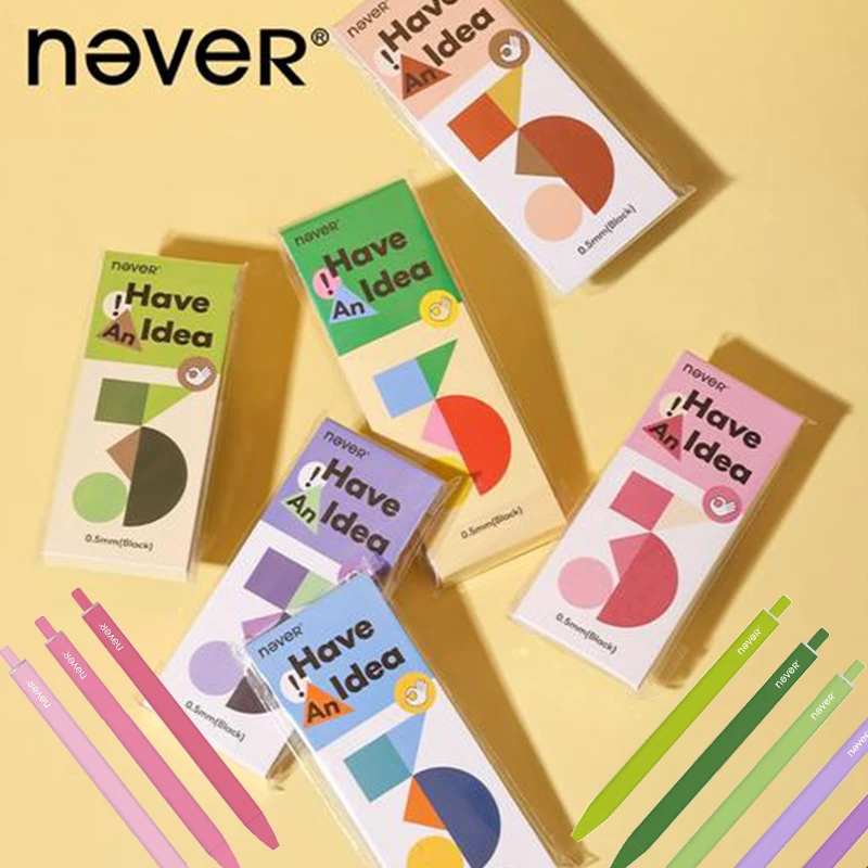 

Never 3pcs Combo Gel Pen Set Smooth Quick Drying Ink Comfortable Grip Textured Feel Cute Aesthetic Pens Women Girls Student Gift