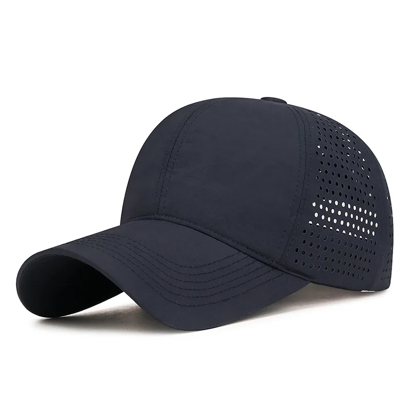 Leichte Sport-Sonnenkappe für Damen und Herren, schnell trocknende, lasergestanzte, atmungsaktive Mütze, Outdoor-Baseballkappe – Detail 5