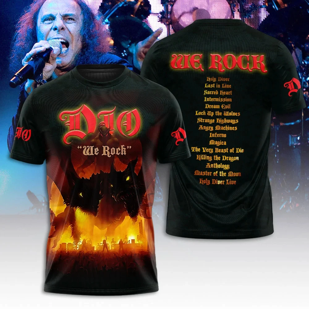 Metal Rock and roll hip hop Band dio hombres y mujeres camisetas impresas en 3D retro blusas callejeras de manga corta