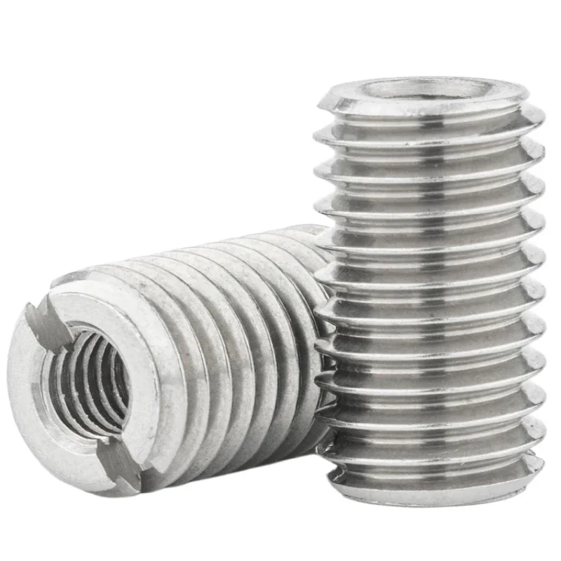 

10pcs 304 Stainless Steel Slotted Inside Outside Self Tapping Thread Adapter Screw Wire Thread Insert Sleeve Conversion Nut
