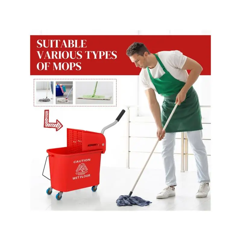 دلو تنظيف بعجلات - محمول ومريح لسهولة النقل