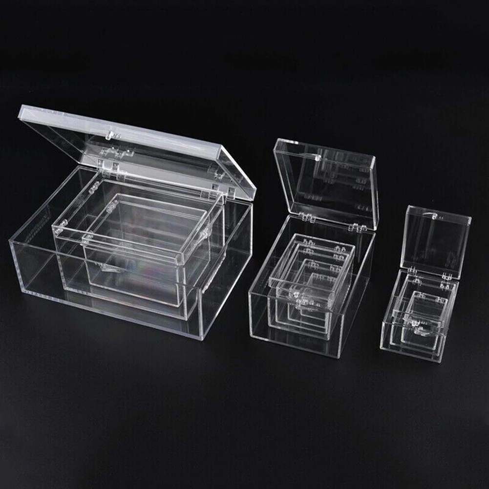 Clear Plastic Box Rectangular Insect Specimen Display Desktop Storage Boxes Dustproof Jewelry Screw Storage Case Container